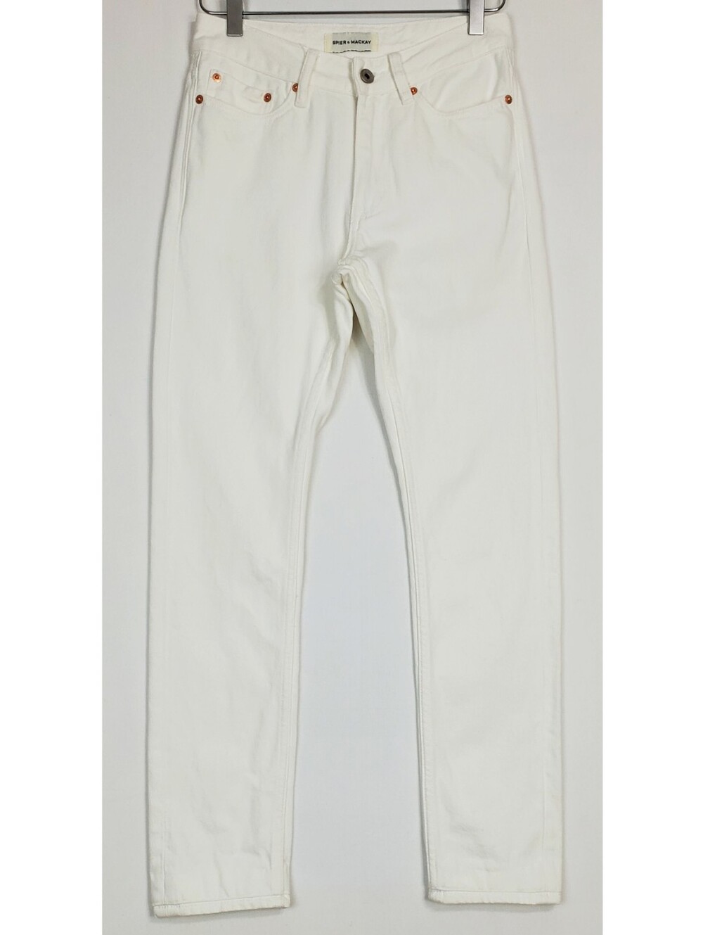 Spier Mackay size 28 slim fit high rise jeans white pockets preppy summer casual